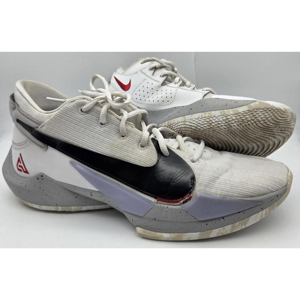 Nike Air Zoom Freak 2 Men's Size 13 White Cement Athletic Basketball Sneakers